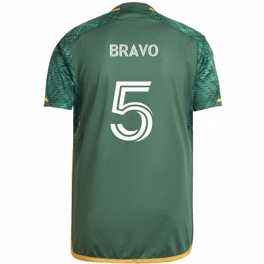 Kinder Fußball Claudio Bravo #5 Grün Orange Heimtrikot Trikot 2024/25 T-Shirt Luxemburg