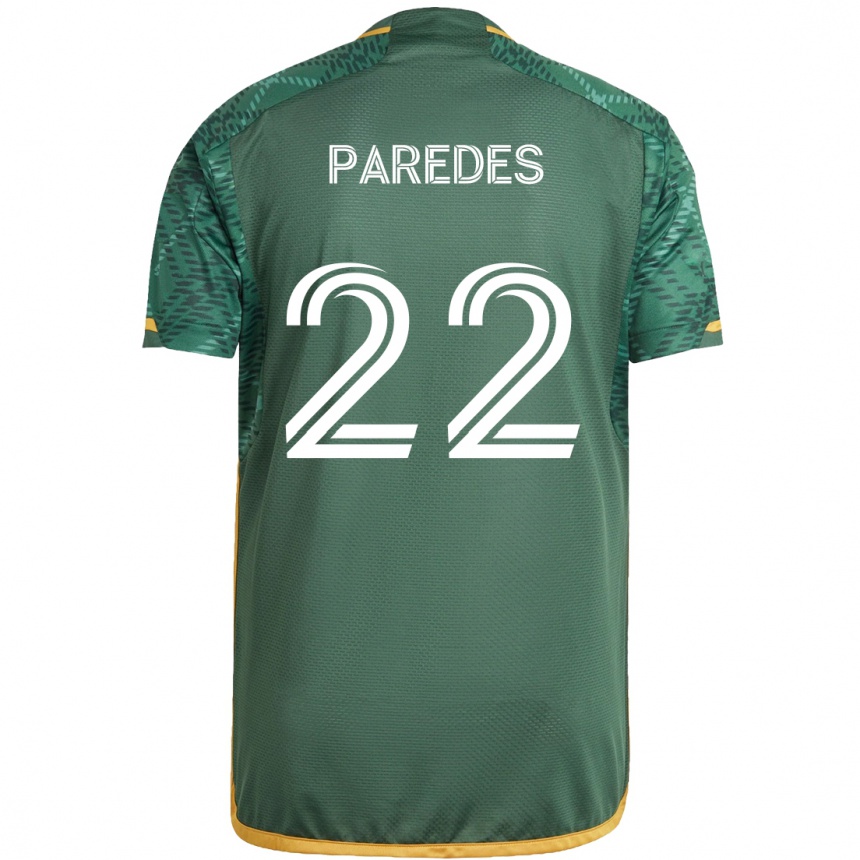 Kinder Fußball Cristhian Paredes #22 Grün Orange Heimtrikot Trikot 2024/25 T-Shirt Luxemburg