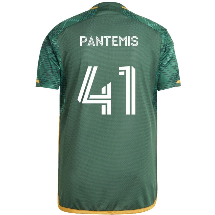 Kinder Fußball James Pantemis #41 Grün Orange Heimtrikot Trikot 2024/25 T-Shirt Luxemburg