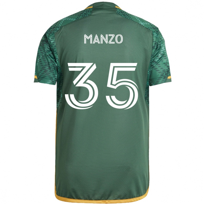 Kinder Fußball Alexis Manzo #35 Grün Orange Heimtrikot Trikot 2024/25 T-Shirt Luxemburg