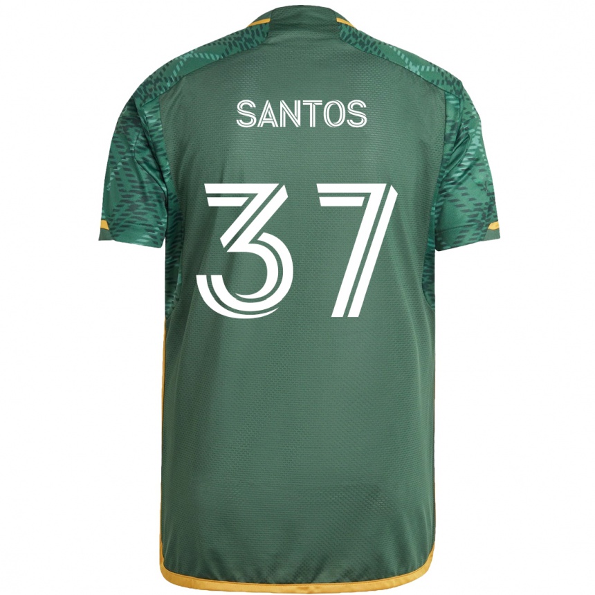 Kinder Fußball Noah Santos #37 Grün Orange Heimtrikot Trikot 2024/25 T-Shirt Luxemburg