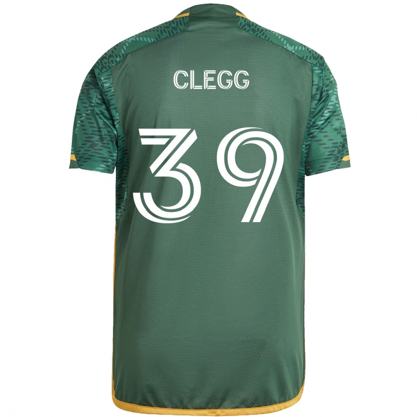 Kinder Fußball Tyler Clegg #39 Grün Orange Heimtrikot Trikot 2024/25 T-Shirt Luxemburg