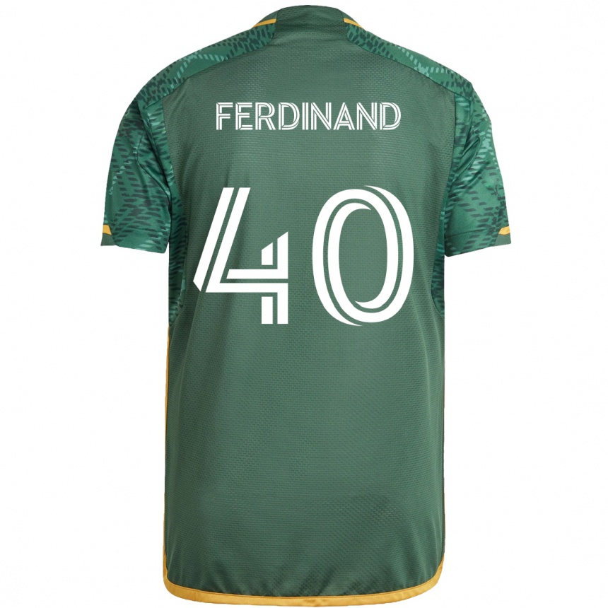 Kinder Fußball Keesean Ferdinand #40 Grün Orange Heimtrikot Trikot 2024/25 T-Shirt Luxemburg