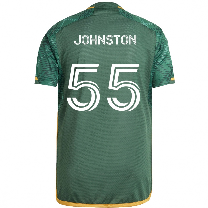 Kinder Fußball Malcolm Johnston #55 Grün Orange Heimtrikot Trikot 2024/25 T-Shirt Luxemburg