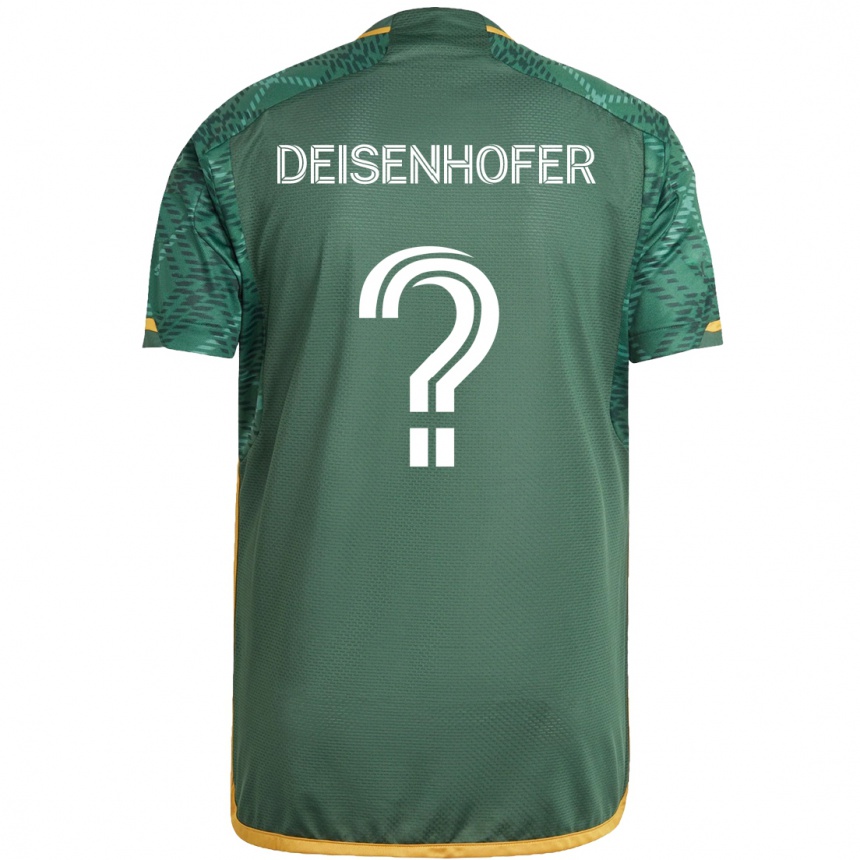 Kinder Fußball Maximilian Deisenhofer #0 Grün Orange Heimtrikot Trikot 2024/25 T-Shirt Luxemburg