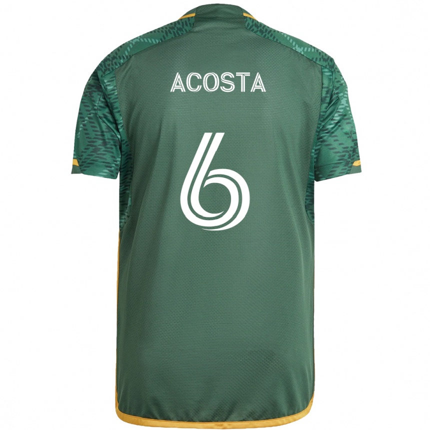 Kinder Fußball Bryan Acosta #6 Grün Orange Heimtrikot Trikot 2024/25 T-Shirt Luxemburg