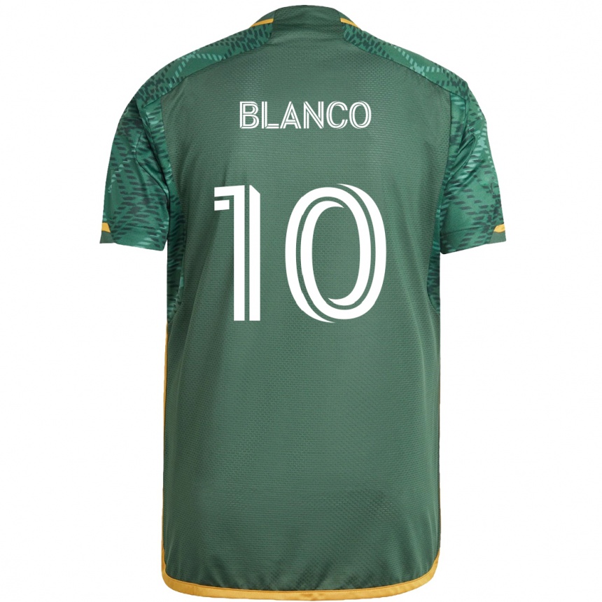 Kinder Fußball Sebastián Blanco #10 Grün Orange Heimtrikot Trikot 2024/25 T-Shirt Luxemburg