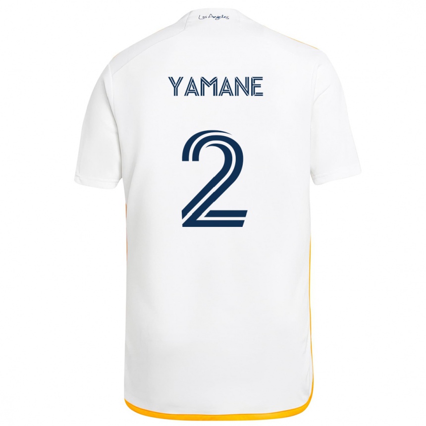 Kinder Fußball Miki Yamane #2 Weiß Gelb Heimtrikot Trikot 2024/25 T-Shirt Luxemburg