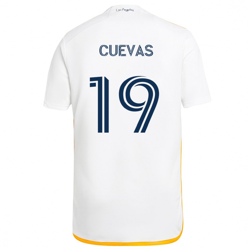 Kinder Fußball Mauricio Cuevas #19 Weiß Gelb Heimtrikot Trikot 2024/25 T-Shirt Luxemburg