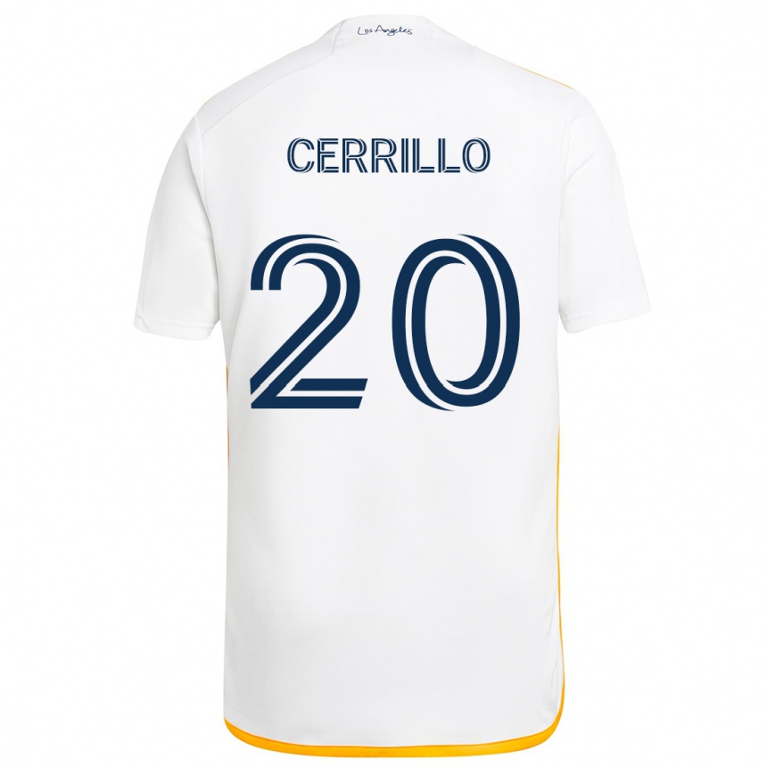 Kinder Fußball Edwin Cerrillo #20 Weiß Gelb Heimtrikot Trikot 2024/25 T-Shirt Luxemburg