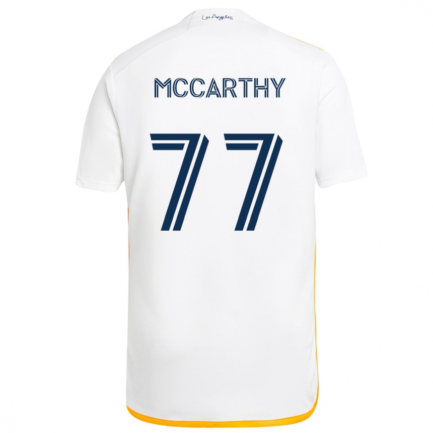 Kinder Fußball John Mccarthy #77 Weiß Gelb Heimtrikot Trikot 2024/25 T-Shirt Luxemburg