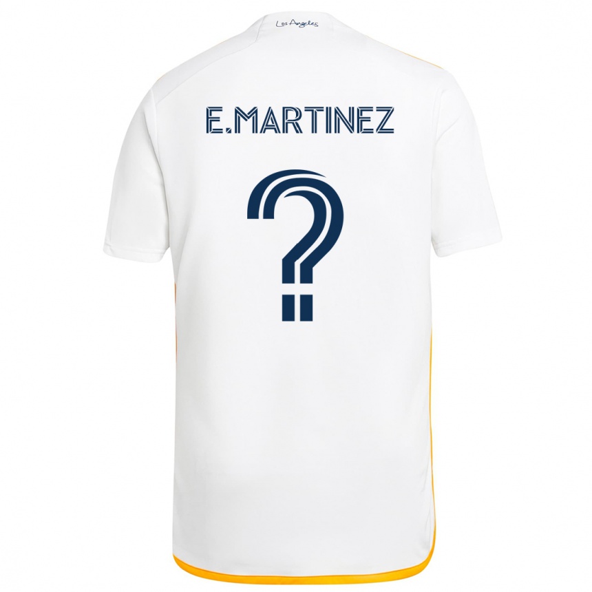 Kinder Fußball Enrique Martinez #0 Weiß Gelb Heimtrikot Trikot 2024/25 T-Shirt Luxemburg