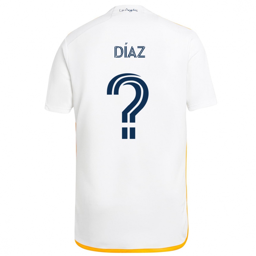 Kinder Fußball Carlos Díaz #0 Weiß Gelb Heimtrikot Trikot 2024/25 T-Shirt Luxemburg