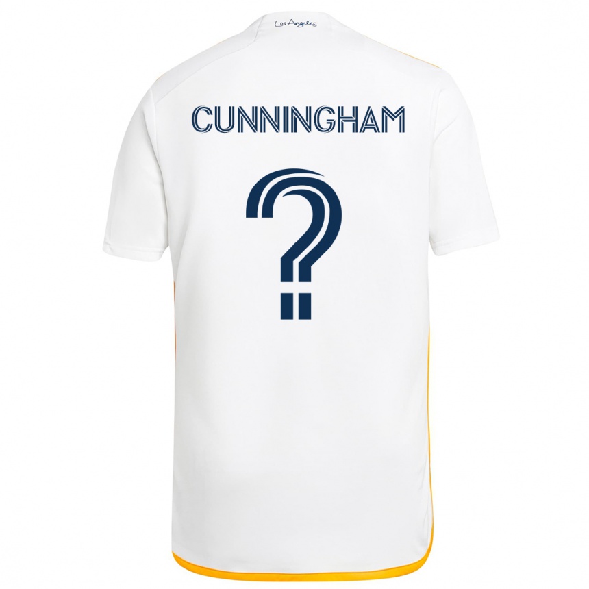 Kinder Fußball Joaquin Cunningham #0 Weiß Gelb Heimtrikot Trikot 2024/25 T-Shirt Luxemburg