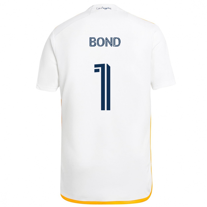 Kinder Fußball Jonathan Bond #1 Weiß Gelb Heimtrikot Trikot 2024/25 T-Shirt Luxemburg