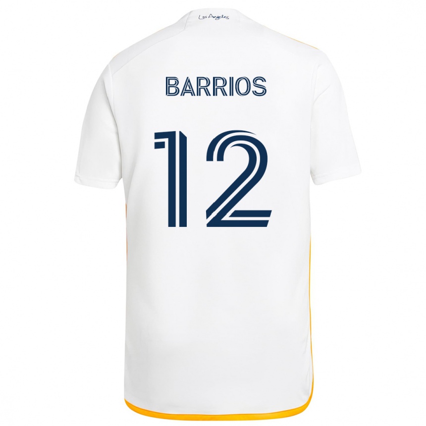 Kinder Fußball Michael Barrios #12 Weiß Gelb Heimtrikot Trikot 2024/25 T-Shirt Luxemburg