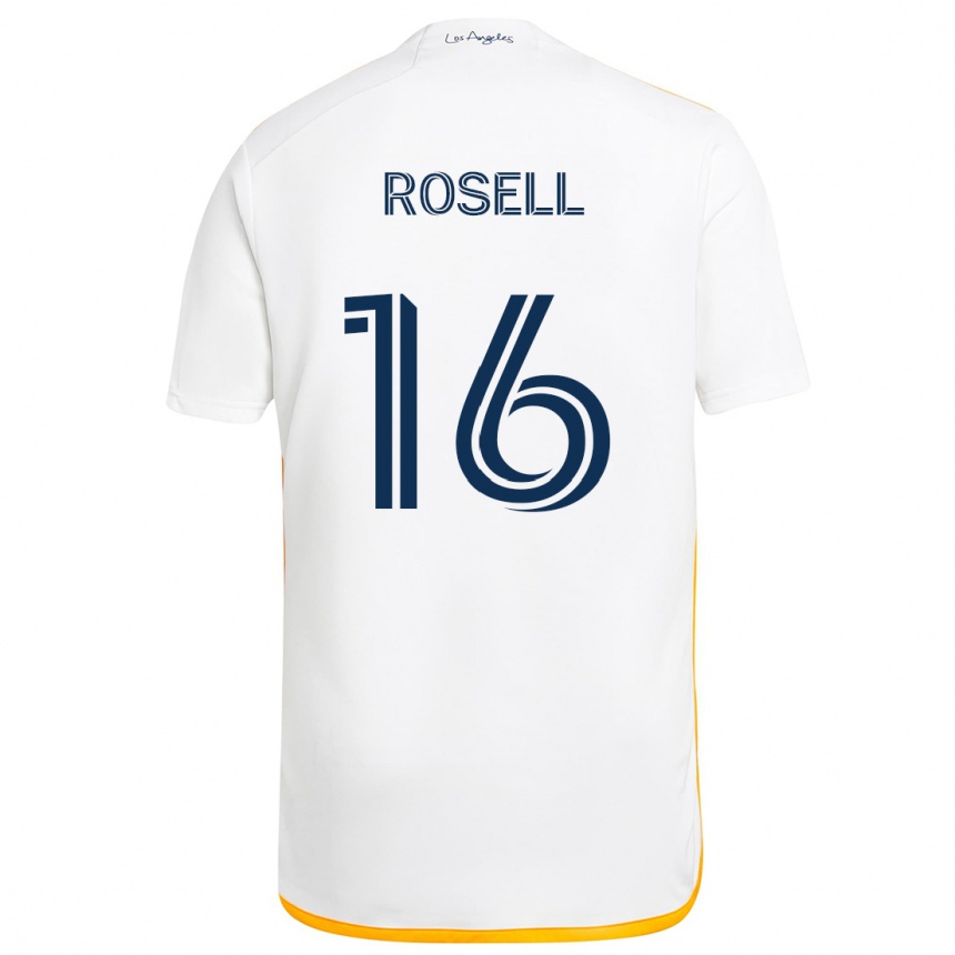 Kinder Fußball Uri Rosell #16 Weiß Gelb Heimtrikot Trikot 2024/25 T-Shirt Luxemburg