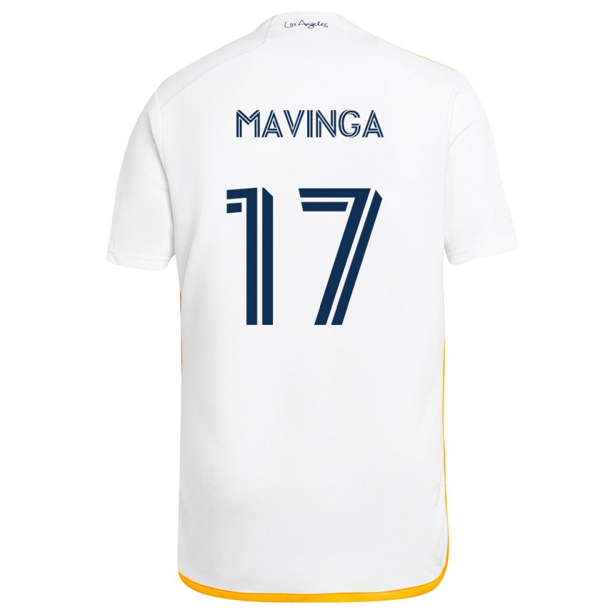 Kinder Fußball Chris Mavinga #17 Weiß Gelb Heimtrikot Trikot 2024/25 T-Shirt Luxemburg