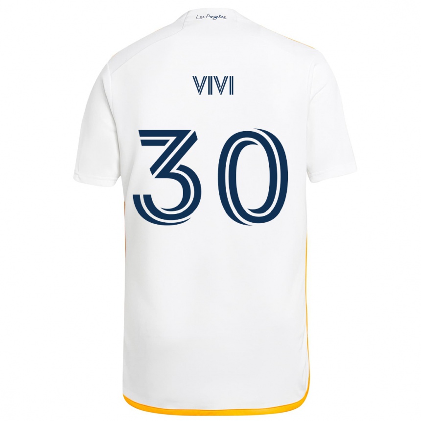 Kinder Fußball Gino Vivi #30 Weiß Gelb Heimtrikot Trikot 2024/25 T-Shirt Luxemburg