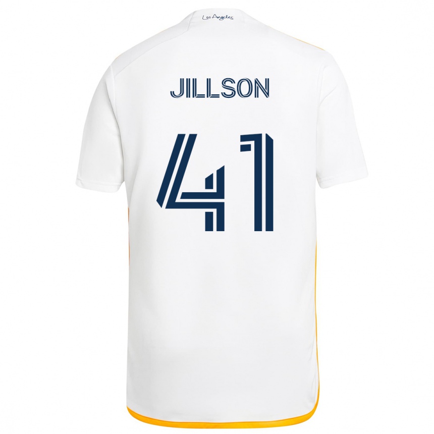 Kinder Fußball Simon Jillson #41 Weiß Gelb Heimtrikot Trikot 2024/25 T-Shirt Luxemburg