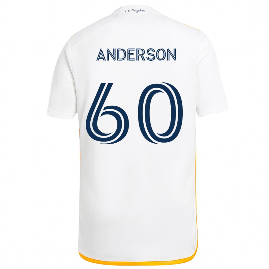 Kinder Fußball Nolan Anderson #60 Weiß Gelb Heimtrikot Trikot 2024/25 T-Shirt Luxemburg