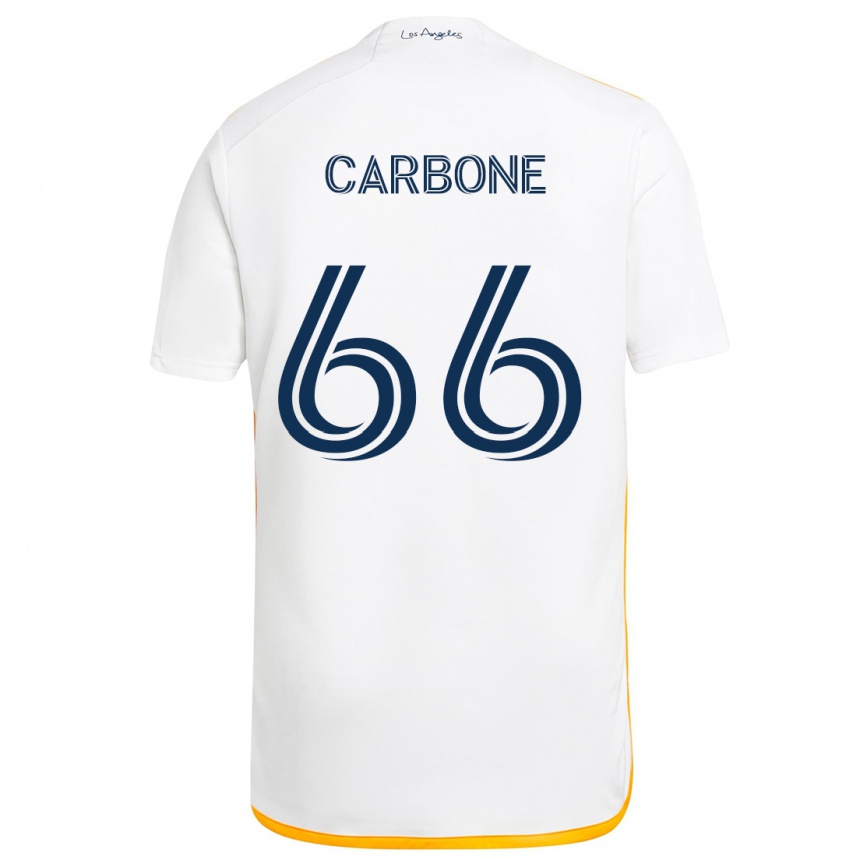 Kinder Fußball Matteo Carbone #66 Weiß Gelb Heimtrikot Trikot 2024/25 T-Shirt Luxemburg