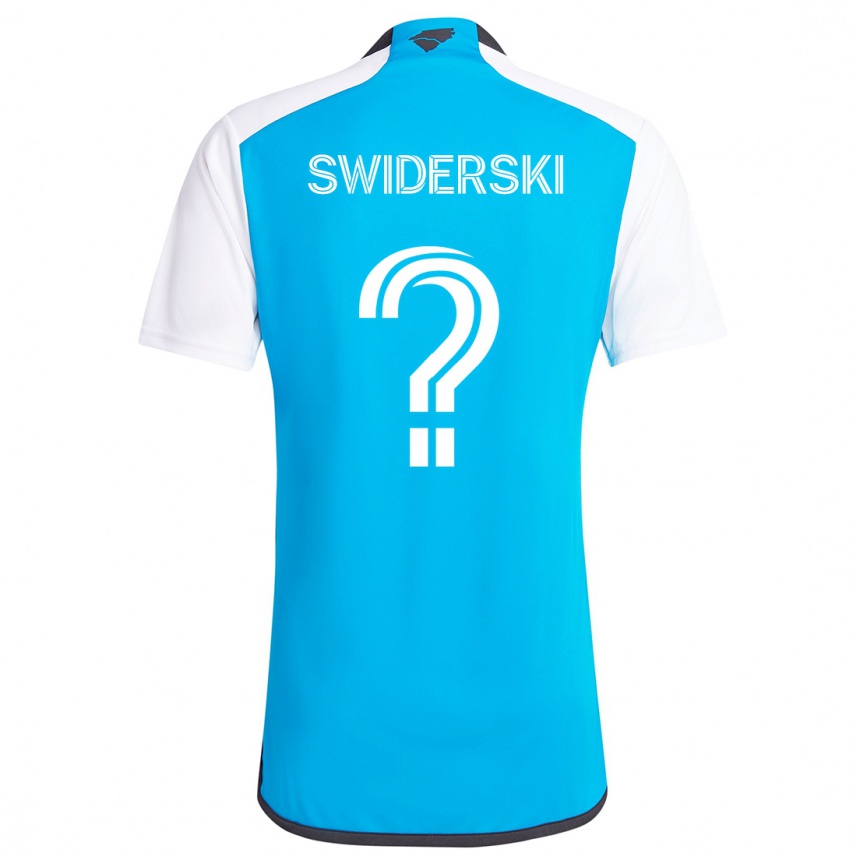 Kinder Fußball Karol Swiderski #0 Blau Weiss Heimtrikot Trikot 2024/25 T-Shirt Luxemburg