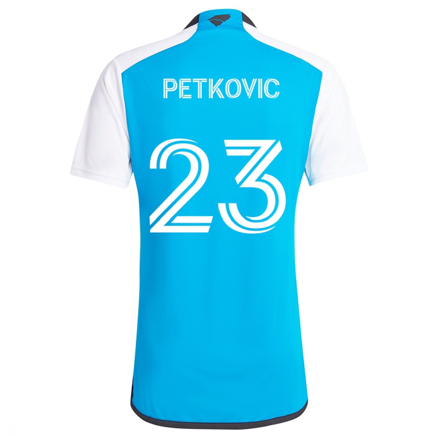 Kinder Fußball Nikola Petkovic #23 Blau Weiss Heimtrikot Trikot 2024/25 T-Shirt Luxemburg