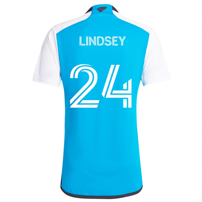 Kinder Fußball Jaylin Lindsey #24 Blau Weiss Heimtrikot Trikot 2024/25 T-Shirt Luxemburg