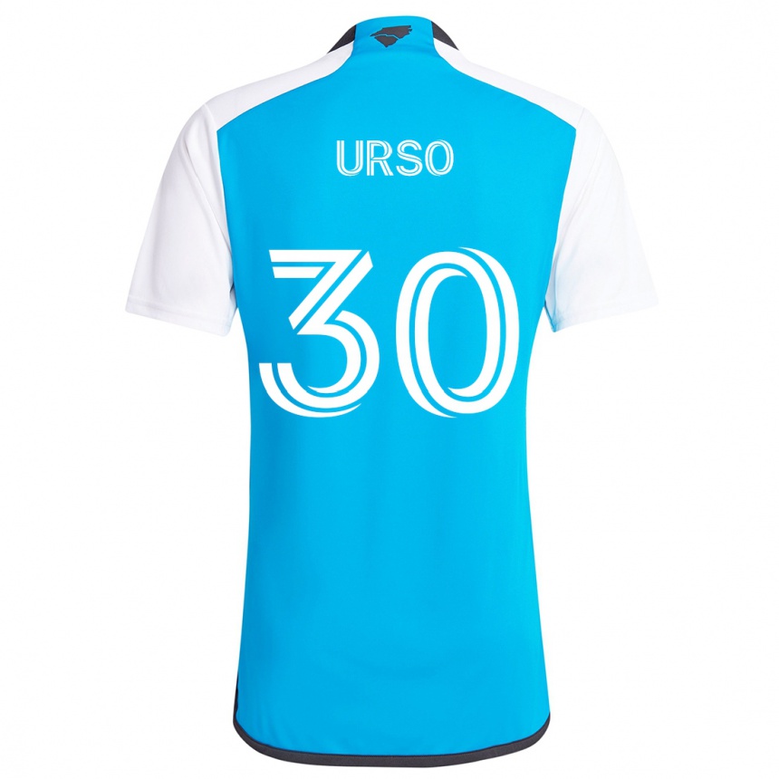 Kinder Fußball Júnior Urso #30 Blau Weiss Heimtrikot Trikot 2024/25 T-Shirt Luxemburg