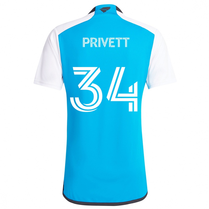 Kinder Fußball Andrew Privett #34 Blau Weiss Heimtrikot Trikot 2024/25 T-Shirt Luxemburg