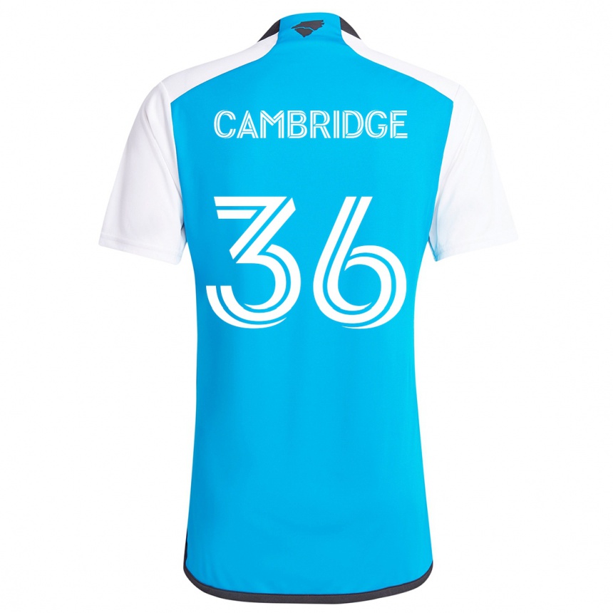 Kinder Fußball Brandon Cambridge #36 Blau Weiss Heimtrikot Trikot 2024/25 T-Shirt Luxemburg