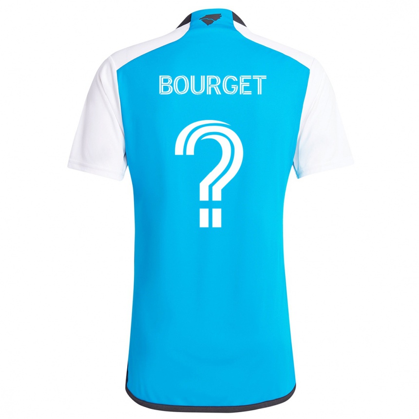 Kinder Fußball Sebastian Bourget #0 Blau Weiss Heimtrikot Trikot 2024/25 T-Shirt Luxemburg