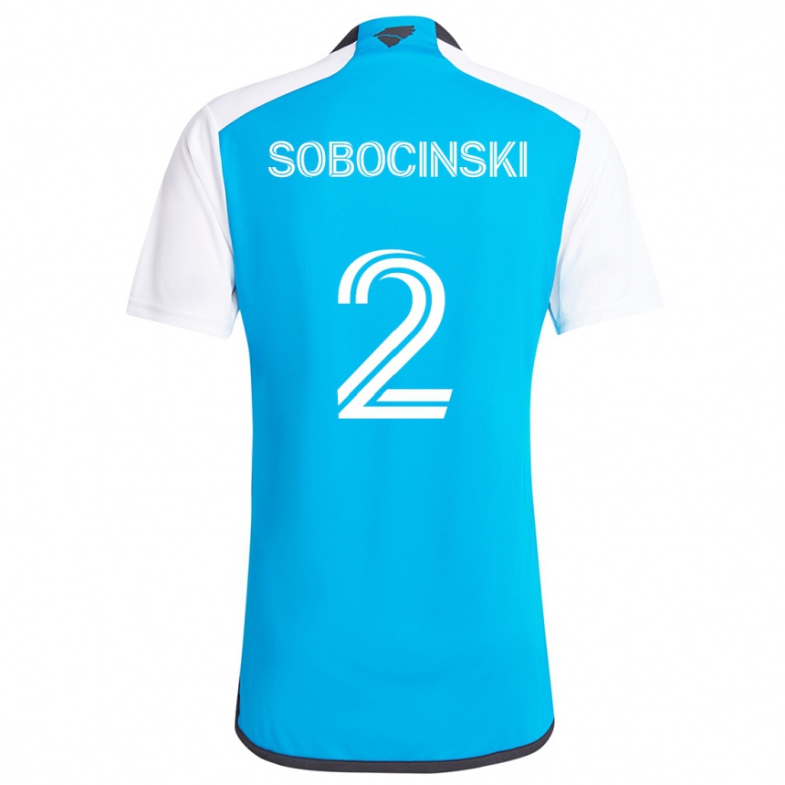 Kinder Fußball Jan Sobocinski #2 Blau Weiss Heimtrikot Trikot 2024/25 T-Shirt Luxemburg