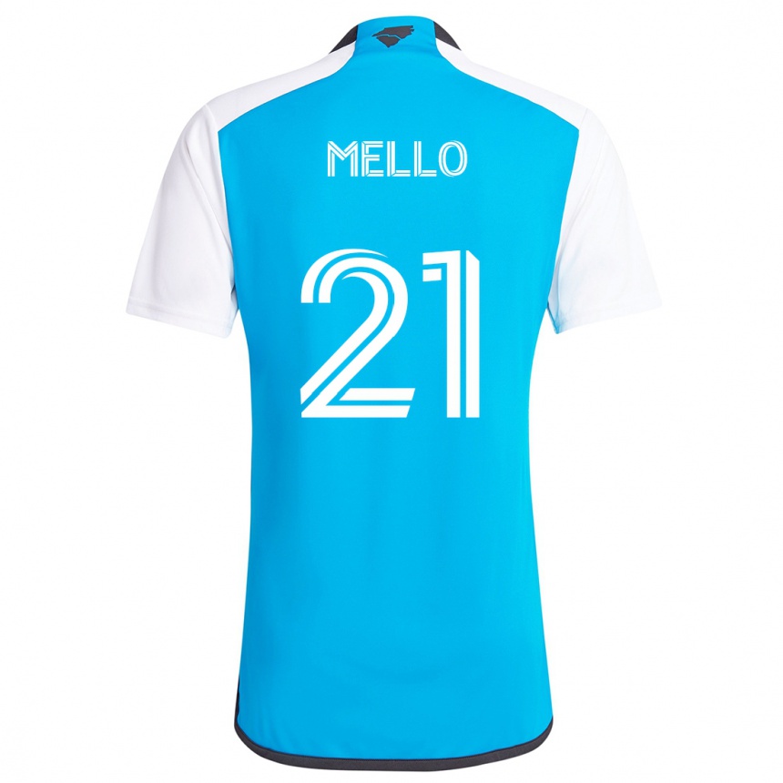 Kinder Fußball Vinicius Mello #21 Blau Weiss Heimtrikot Trikot 2024/25 T-Shirt Luxemburg