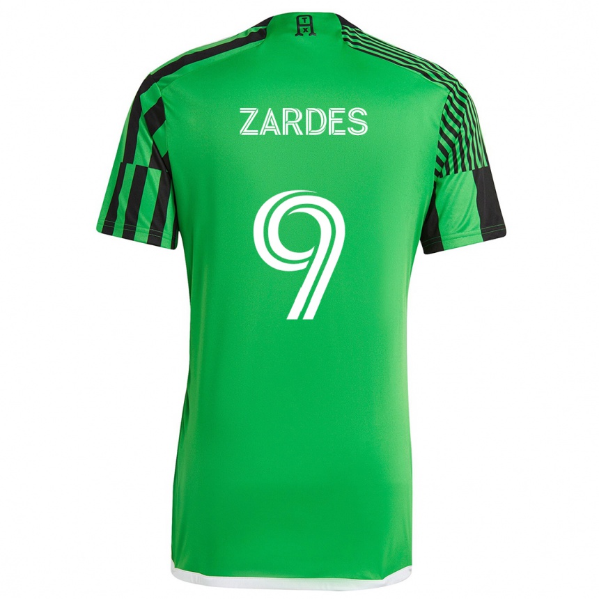 Kinder Fußball Gyasi Zardes #9 Grün Schwarz Heimtrikot Trikot 2024/25 T-Shirt Luxemburg