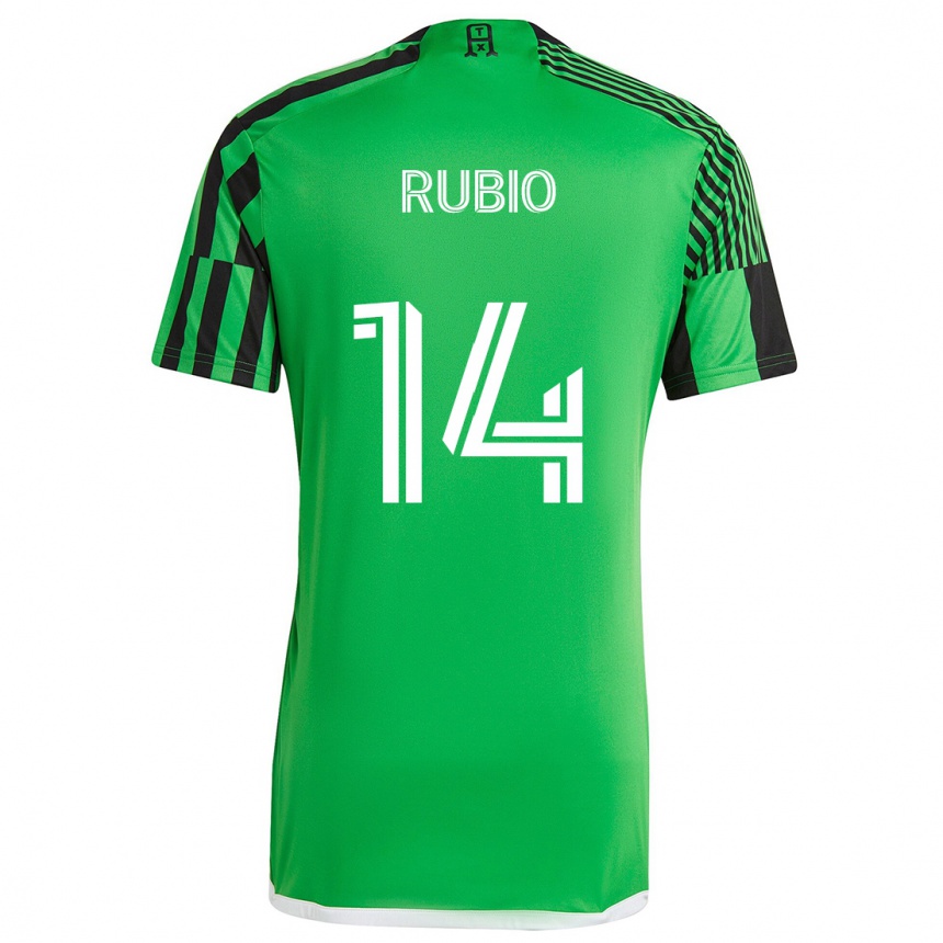 Kinder Fußball Diego Rubio #14 Grün Schwarz Heimtrikot Trikot 2024/25 T-Shirt Luxemburg