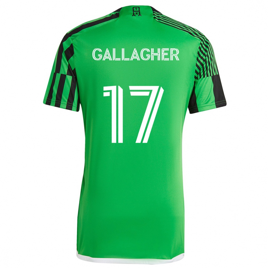 Kinder Fußball Jon Gallagher #17 Grün Schwarz Heimtrikot Trikot 2024/25 T-Shirt Luxemburg