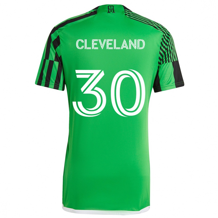 Kinder Fußball Stefan Cleveland #30 Grün Schwarz Heimtrikot Trikot 2024/25 T-Shirt Luxemburg