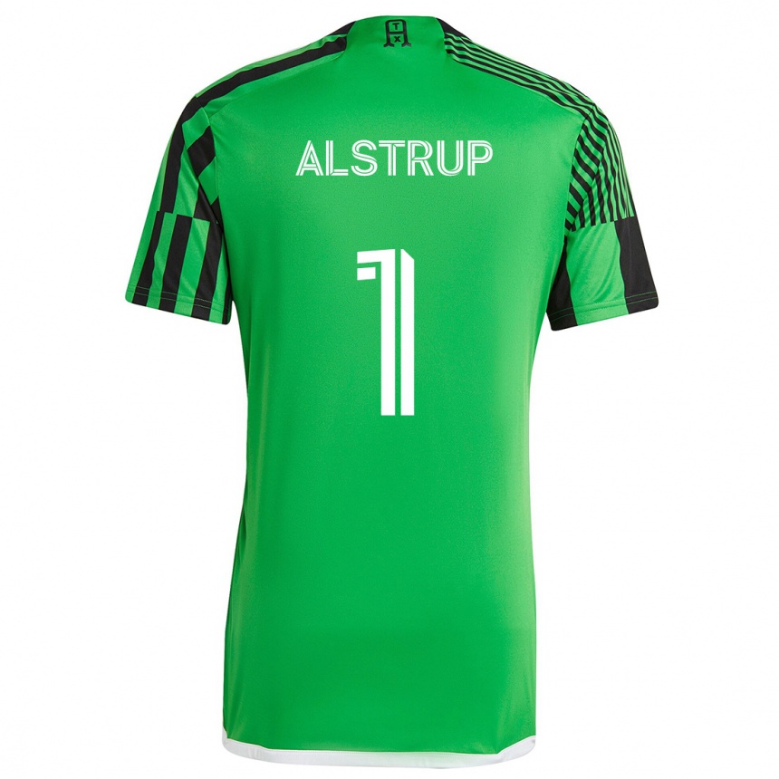 Kinder Fußball Marcus Alstrup #1 Grün Schwarz Heimtrikot Trikot 2024/25 T-Shirt Luxemburg