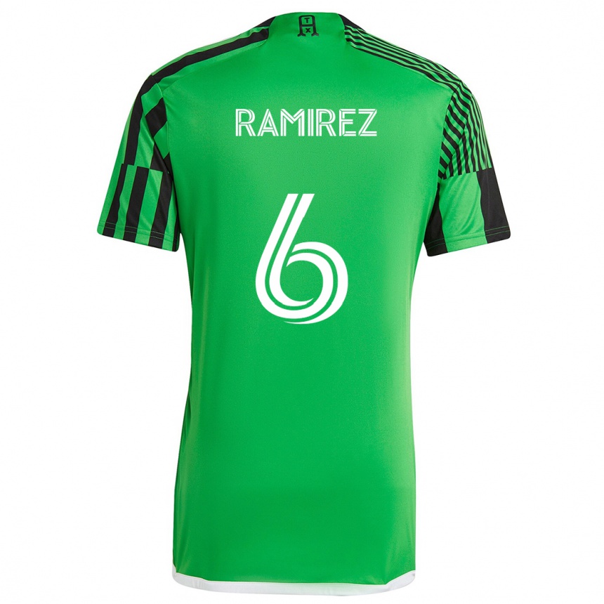 Kinder Fußball Alonso Ramírez #6 Grün Schwarz Heimtrikot Trikot 2024/25 T-Shirt Luxemburg