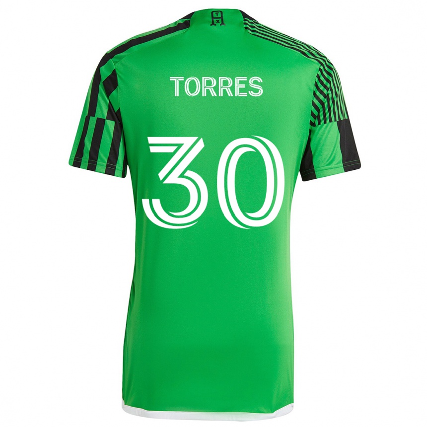 Kinder Fußball Ervin Torres #30 Grün Schwarz Heimtrikot Trikot 2024/25 T-Shirt Luxemburg