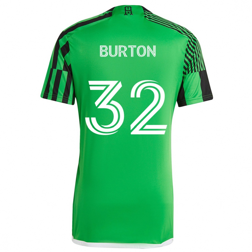 Kinder Fußball Micah Burton #32 Grün Schwarz Heimtrikot Trikot 2024/25 T-Shirt Luxemburg