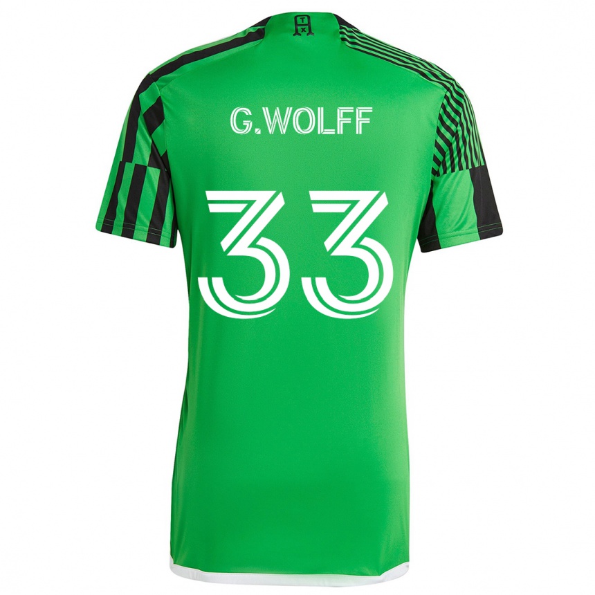 Kinder Fußball Gavin Wolff #33 Grün Schwarz Heimtrikot Trikot 2024/25 T-Shirt Luxemburg