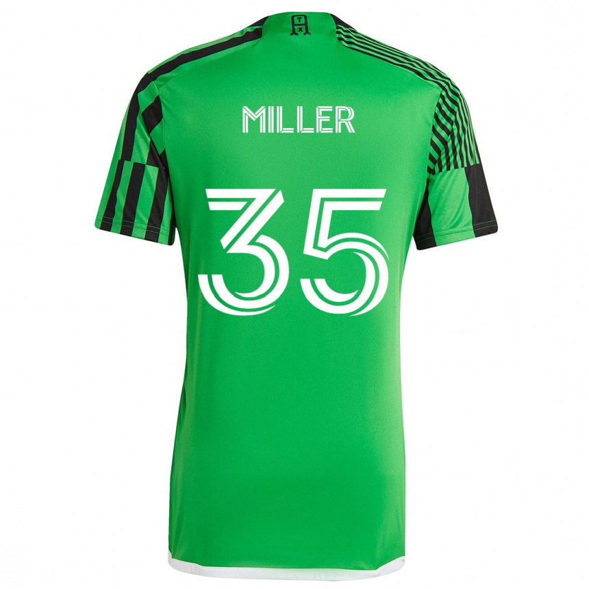 Kinder Fußball Mason Miller #35 Grün Schwarz Heimtrikot Trikot 2024/25 T-Shirt Luxemburg