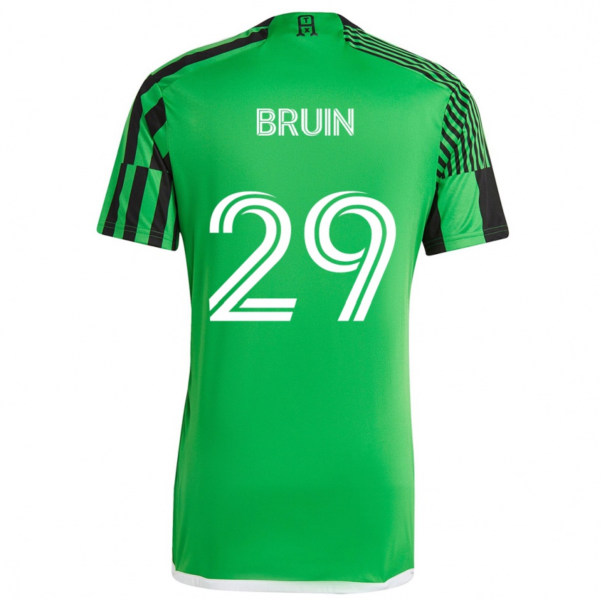 Kinder Fußball Will Bruin #29 Grün Schwarz Heimtrikot Trikot 2024/25 T-Shirt Luxemburg