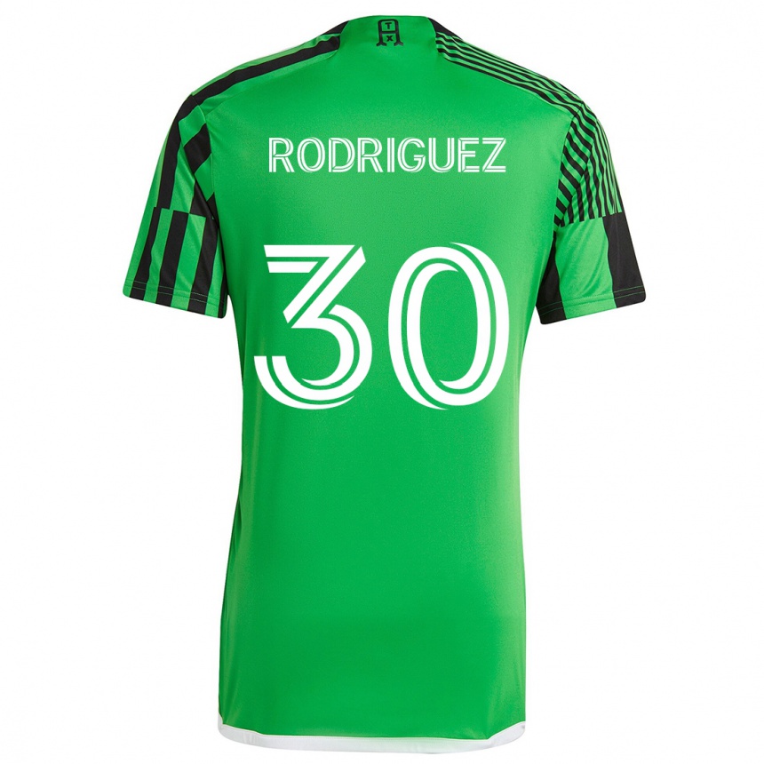 Kinder Fußball Memo Rodríguez #30 Grün Schwarz Heimtrikot Trikot 2024/25 T-Shirt Luxemburg