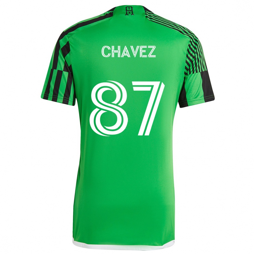 Kinder Fußball Alfonso Ocampo-Chávez #87 Grün Schwarz Heimtrikot Trikot 2024/25 T-Shirt Luxemburg