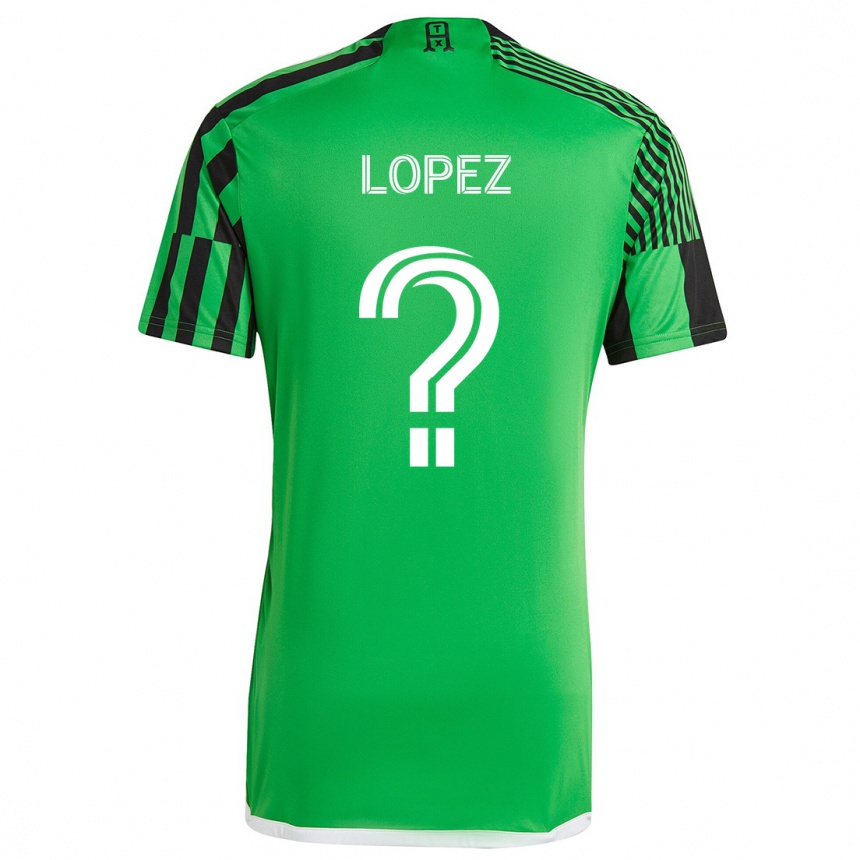 Kinder Fußball Eric López #0 Grün Schwarz Heimtrikot Trikot 2024/25 T-Shirt Luxemburg