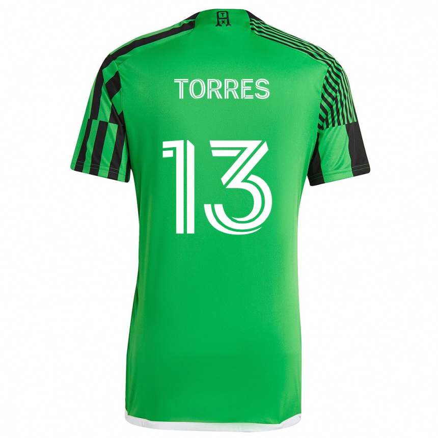 Kinder Fußball Leo Torres #13 Grün Schwarz Heimtrikot Trikot 2024/25 T-Shirt Luxemburg